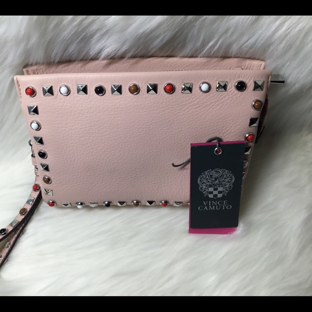 NWT_vince camuto pink Leather cross body wristlet - Picture 5 of 6